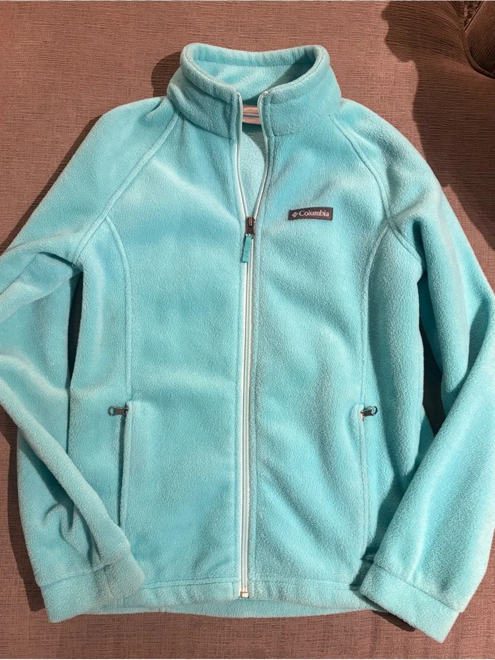 Columbia Girls Blue Fleece Zip Up Jacket Large L 14/16